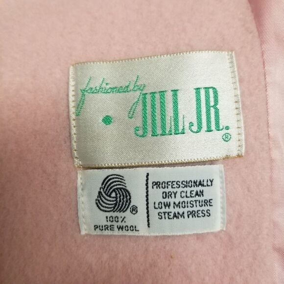 Vintage 60s Jill Jr. 100% Wool Longline Blazer Pink Woman's XL Retro - Picture 8 of 8